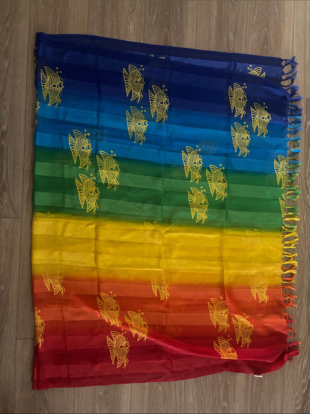 Festive Rainbow Fish Sarong Wrap - Multicolor